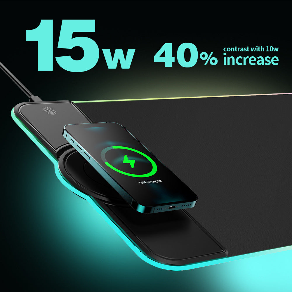 RGB Mouse Pad with Wireless Charger